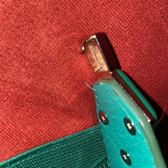 Vintage green elastic bow  belt - Picture 9 of 11